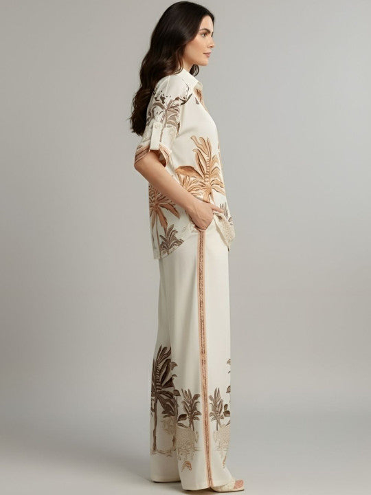 Printed Shirt With Trousers Co-Ords Set